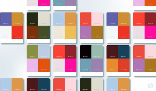 color combinations blog header with palettes
