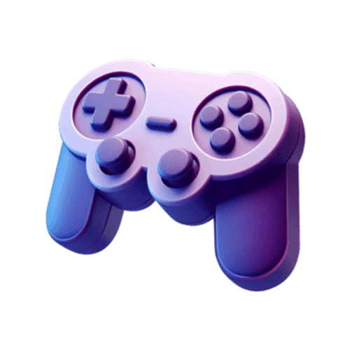 3D Gaming Controller Icon with Purple Theme png