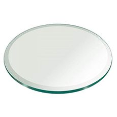 60" Inch Round Glass Table Top 1/4" Thick Tempered Beveled Edge by Fab Glass and Mirror