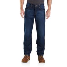 Carhartt Mens Force Relaxed Fit Low Rise 5-Pocket Jean Work Utility Pants, Blue, 34W X 34L US