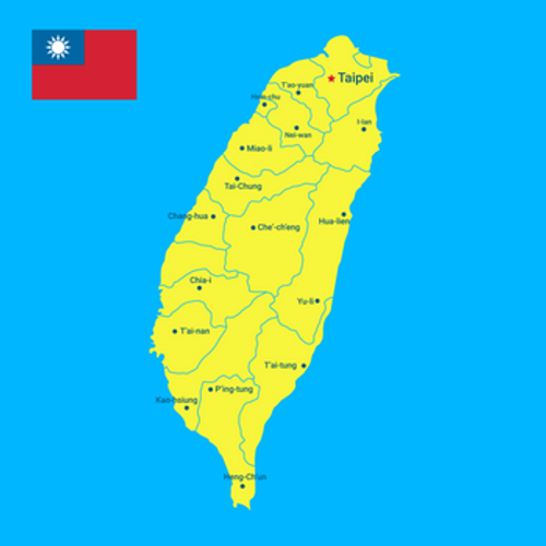 Map Of Taiwan And Flag Vector