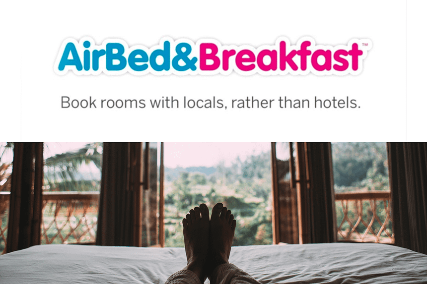 Initial logo of Airbnb