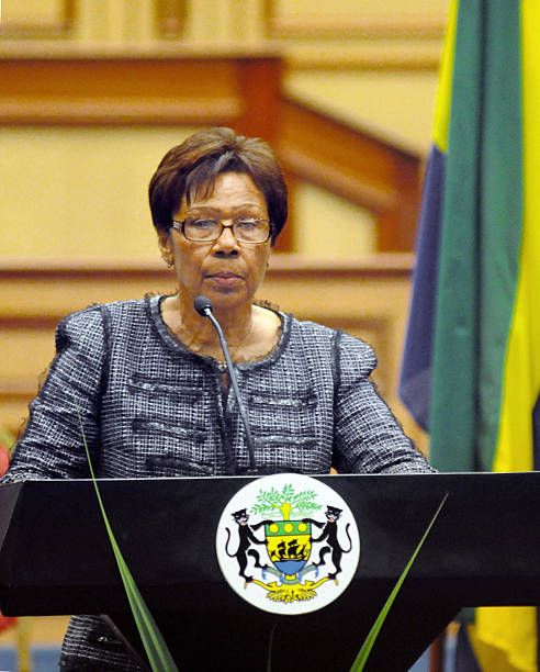Gabon's Senate speaker Rose Francine Rogombe is sworn in as acting head of state during an official ceremony on June 10, 2009 in Libreville. Africa's...