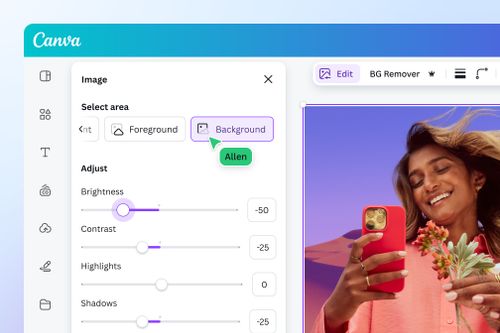 Create an AI-generated photo background using Magic Edit