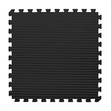 IncStores 7/8 Inch Thick Tatami Foam Flooring Tiles | Textured Interlocking Foam Tiles for Martial-Arts Floor Protection in Your Home Gym, Playroom, and More | Black/Grey, 6-2'x2' Tiles (24 Sq Ft)