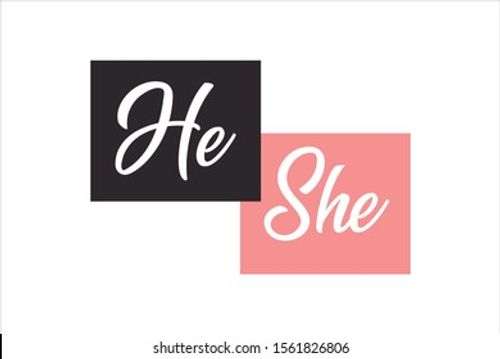 he she lettering picture for valentines day gift cards, letters Stock Vector