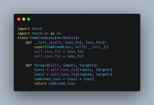 Image for PyTorch Combine Loss Function
