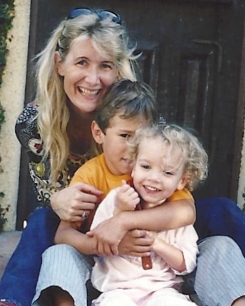 Laura Dern and her kids Ellery and Jaya.