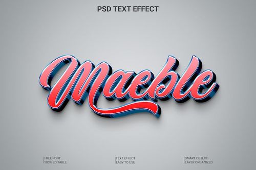 PSD 3d editable text style effect