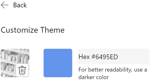 screenshot of pointing to the themes section underneath the styles category
