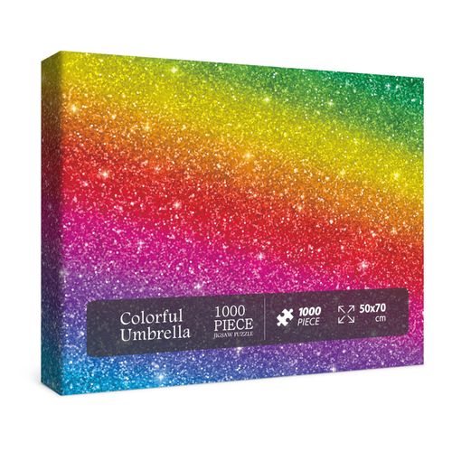 Colorful Puzzles 1000 Piece for Adults, Shiny Rainbow Jigsaw Puzzles Beautiful Glitter Art Puzzle, Funny Sparkle Twinkle Puzz