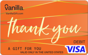 Thanks Orange Vanilla Visa Gift Card