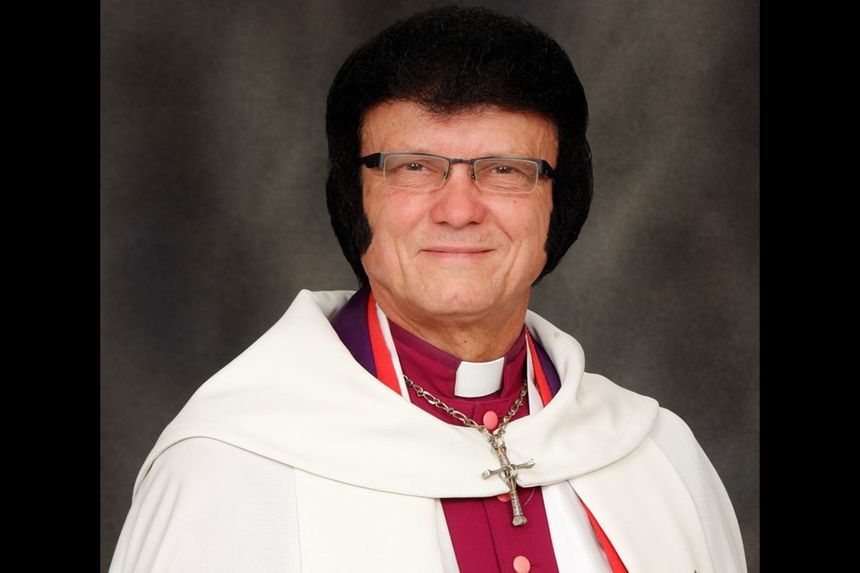 Elvis tribute artist and Ontario Archbishop of Christ the King, Graceland Church in Newmarket, Dorian Baxter is also the Progressive Canadian Party candidate in York-Simcoe. Submitted photo