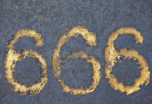 Number 666 called the Number of the Beast in the Book of Revelation of the New Testament in the Bible. 666 stock images, royalty-free photos and pictures