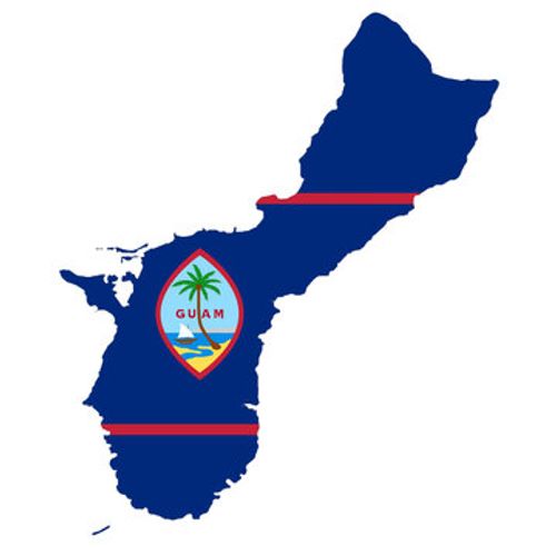 Guam flag on the map