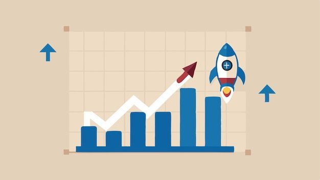 Crecimiento exponencial o interés compuesto inversión riqueza o ganancias creciente negocio de gráficos