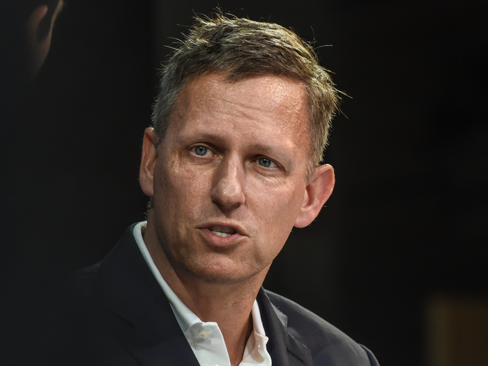 NEW YORK, NY - NOVEMBER 01: Peter Thiel, Partner, Founders Fund, speaks at the New York Times DealBook conference on November 1, 2018 in New York City.