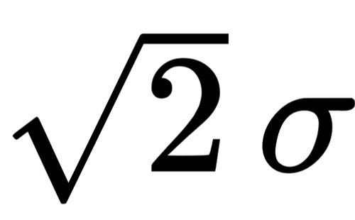 {\displaystyle {\sqrt {2}}\,\sigma }