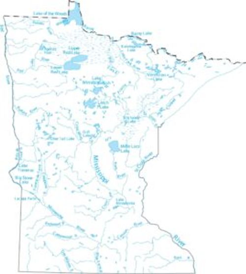 Minnesota Lakes and Rivers Map