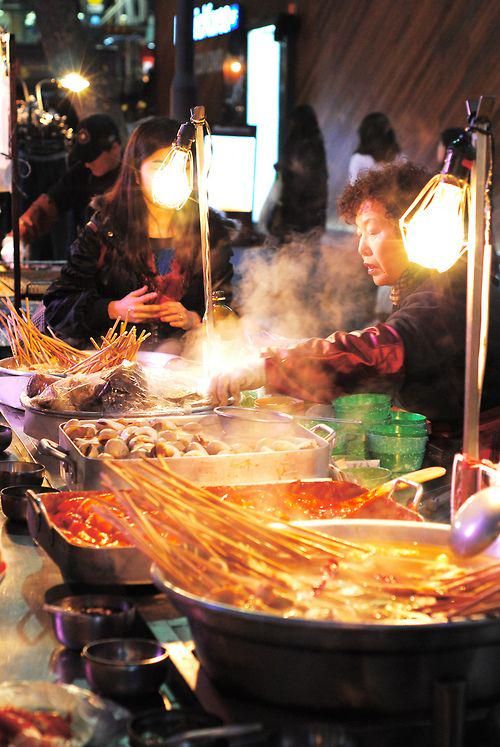 Vibrant night market scene in China