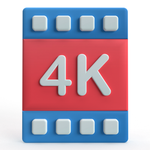4k Video  3D Icon