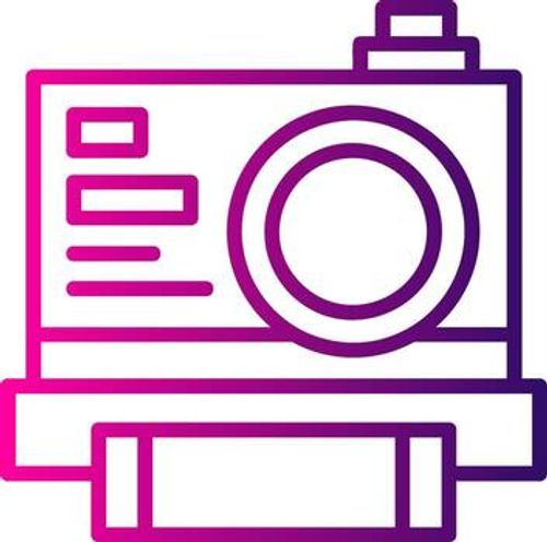 Instant Camera Line Gradient Icon vector