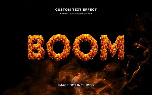 Free PSD fire 3d text effect