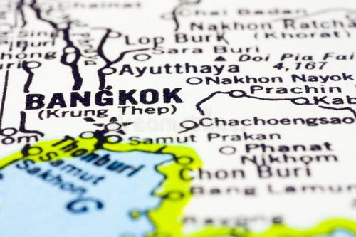 A close up shot of bangkok on map, capital of Thailand. A close up shot of bangkok on map, capital of Thailand.