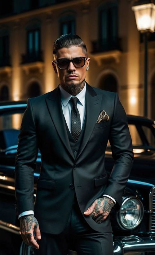 #victorian #gothic #gothiclife #modernstyle #darkromance #darkaesthetic #darksuits #gangsters #gangsterlook #mafiaaesthetic #mafia_boss #mafiastyle #mafiaclothing #vampirelook #vampireaesthetic Mafia Boss Suits, Gangsta Style Men Suits, Mafia Fashion Men, Mobsters In Suits, Mafia Style Men, Mafia Suits Men, Mafia Fashion, Mafia Style Men Boss, Mafia Boss Jacket