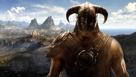 Elder Scrolls 6 location with Skyrim's Dragonborn in front.