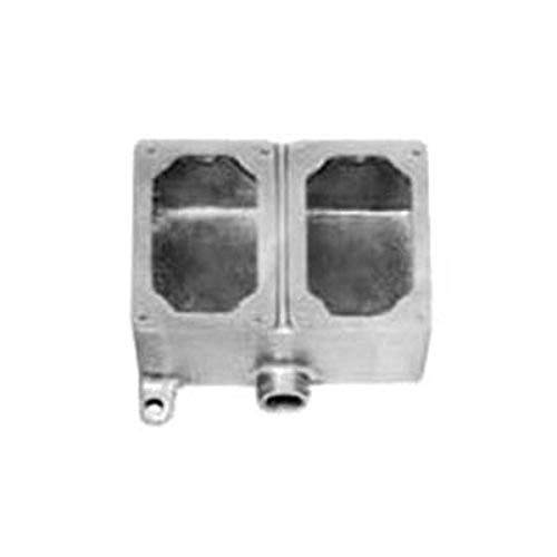 2-Gang Dead-End Mounting Body, Number Of Outlet: 1, Material: Malleable Iron, Size: 3/4 IN, Cable Entry: (1) 3/4 IN Hub, Mounting: Lugs, Width: 6.19 IN, Height: 6.38 IN, Enclosure: NEMA 7CD, 9EFG, Standard: UL 508, 698, 1203, UL File