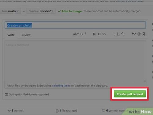 Step 5 Click “Create Pull Request”.