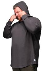 STRONGSIZE Men's Big and Tall Thermal Waffle Hoodie – Lightweight Longer Length Long Sleeve Hoodie Black 6XL