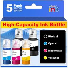 Compatible for 502 Ink Refill Bottles High Capacity ET-2850 ET-4850 ET-3850 Replacements for Epson 502 Ink Compatible for Epson Ecotank ET-2850 ET-3850 ET-4850 ET-15000 ET-2760 ET-3760 Printer,5 Pack