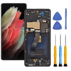 ZTOOYO AMOLED for Samsung Galaxy S21 Ultra 5G Screen Replacement with Frame for Samsung S21 Ultra Screen Replacement kit SM-G998u G998a G998w LCD Touch Display digitizer with Tools Black（US Version