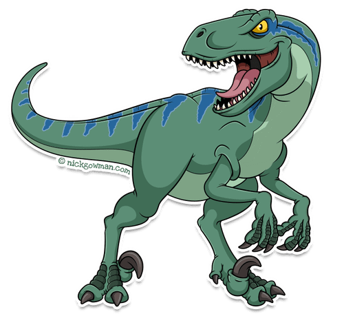 cartoon velociraptor dinosaur