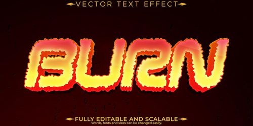 Free Vector burn editable text effect editable fire and game text style