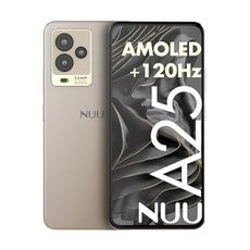 NUU A25 AMOLED 120Hz 6.7" Phone for T-Mobile, ATT, Cricket, Mint, Ultra, Metro, Gaming Phones, Octa-Core Helio G99, 4G/LTE Dual SIM, 6GB + 128GB 50MP Camera, Champagne, International Travel