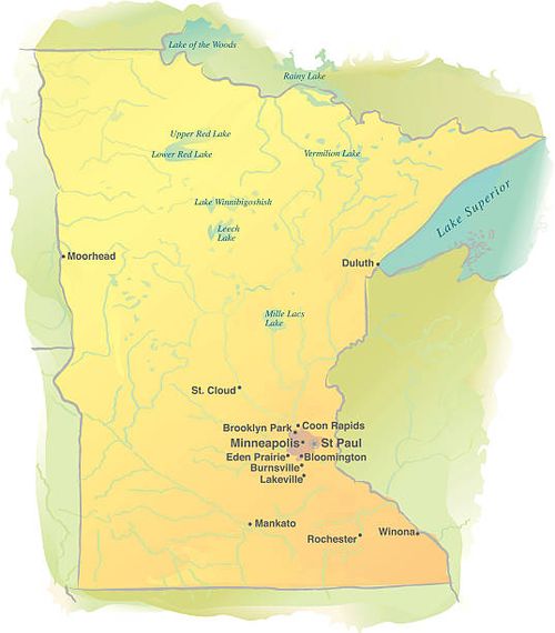 map of minnesota - watercolor style - minnesota-map stock illustrations