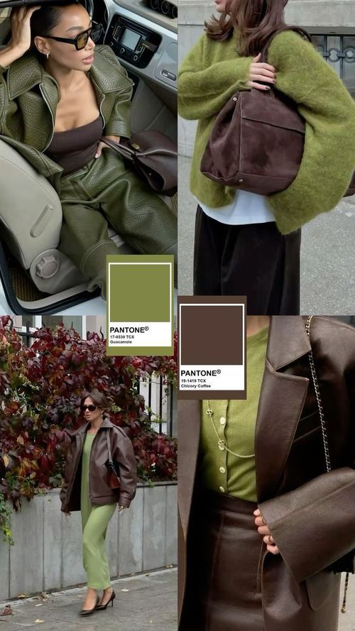 Green And Brown Outfit, Khaki Color Combination, Green Outfits For Women, Olive Green Outfit, Khakis Outfit, Olive Clothing, Colour Combinations Fashion, Color Combos Outfit, Color Trends Fashion