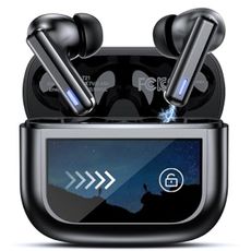 Wireless Earbuds Bluetooth Headphones, Ear Buds with Touch Screen, ANC ENC Noise Cancelling Transparency Mode, 40H Stereo Deep Bass, IPX7 Waterproof, Clear Calls, 5 EQ for iOS Android (Black)