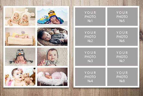number photo collage template