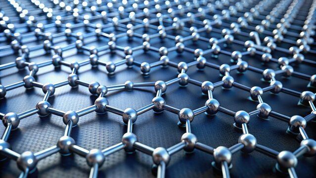Hexagon graphene layers stacked in rendering , graphene, layering, stacking, nanomaterials, supermaterials