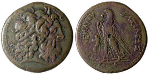 Ptolemaic bronze coin from Ptolemy V