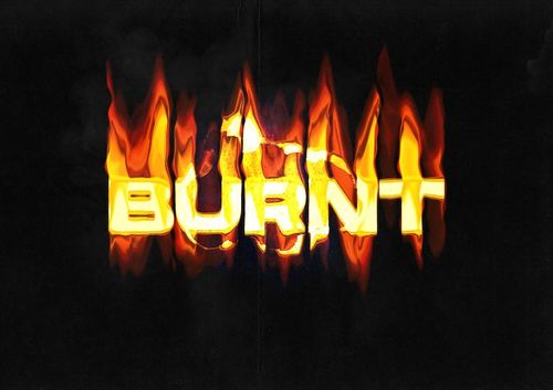 PSD burnt flaming text effect