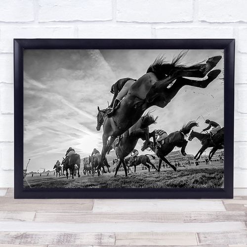 Fingerprint Designs Cheltenham Jumps Festival Horses Racing Ku Race Horseracing Wall Art Print