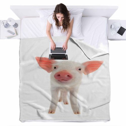 Pig Fleece Bed Cover