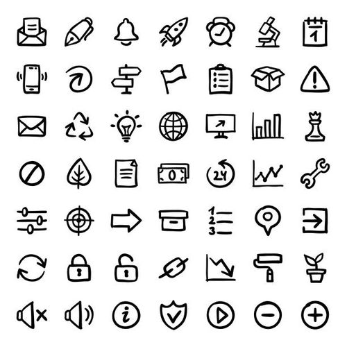 doodle icon set - 2 - chat ui stock illustrations