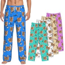 Personalized Custom Pajamas With Face Photo for Men - Funny Gifts Sleepwear Customized PJ Pants M
