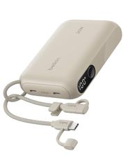 Belkin Portable Charger, Slim USB-C Power Bank 10,000mAh w/ 2 USB-C Ports, Digital Battery Display, 20W Charging Battery Pack - iPhone 17, Air, Pro, Samsung Galaxy S25, Pixel 10, iPad, & More - Sand